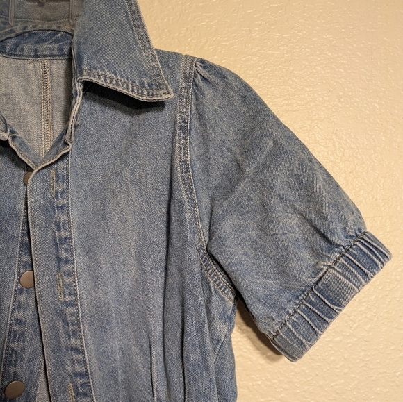 Denim Short Sleeve Button-Up Dress Pre-owned Size Small - Picture 5 of 15